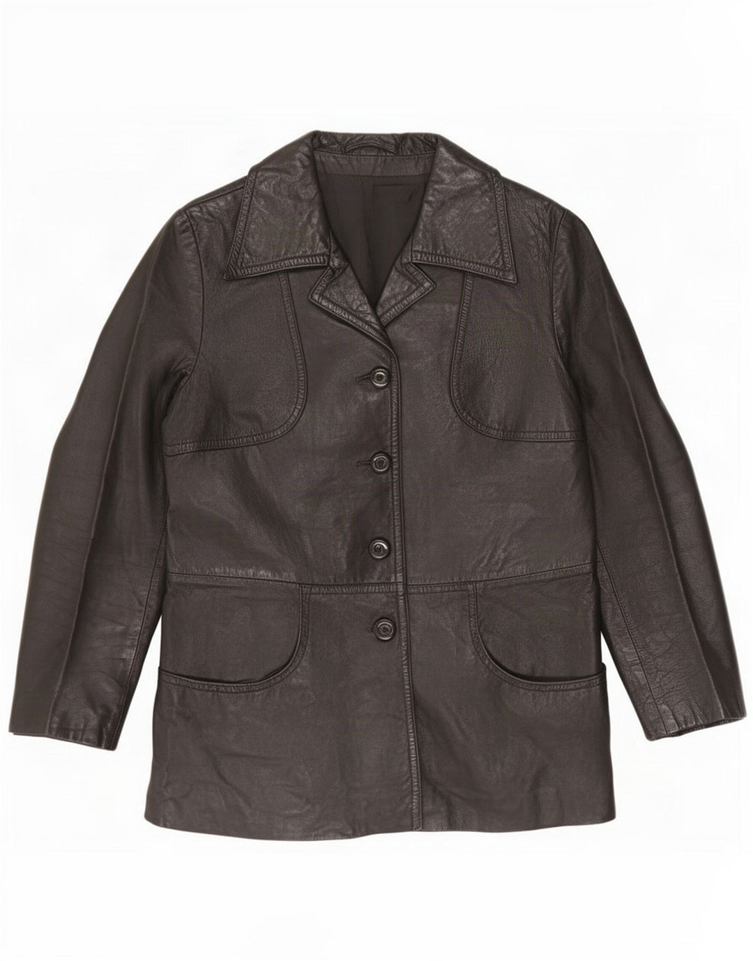Vintage læderjakke til kvinder UK 10 Small Black