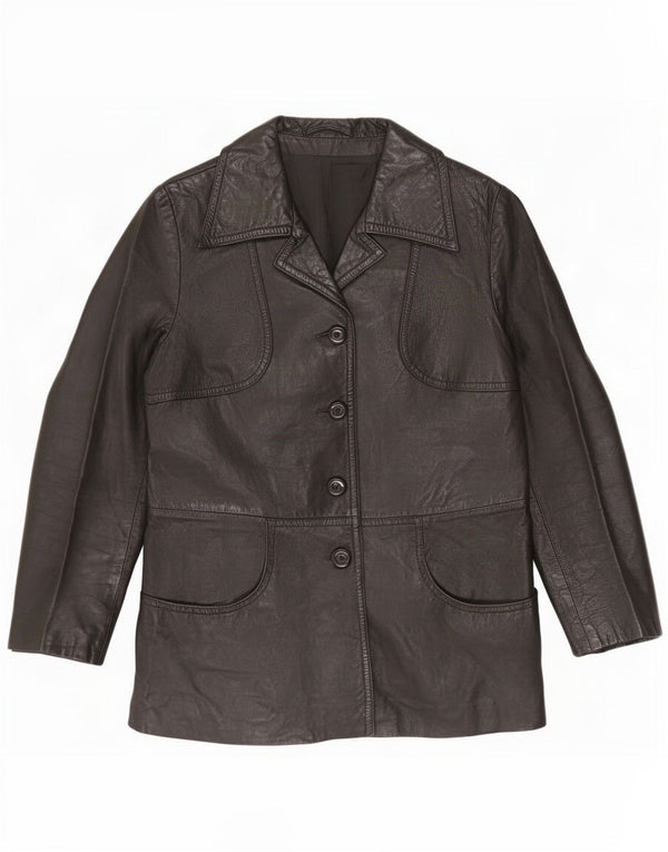 Vintage læderjakke til kvinder UK 10 Small Black