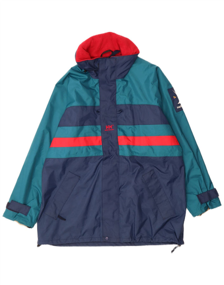 Helly Hansen Regnjakke til mænd UK 40 Large Navy Blue Colourblock Polyamid