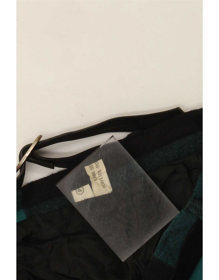 Vintage Dame Flared Skirt IT 42 Medium W26 Black Check Wool