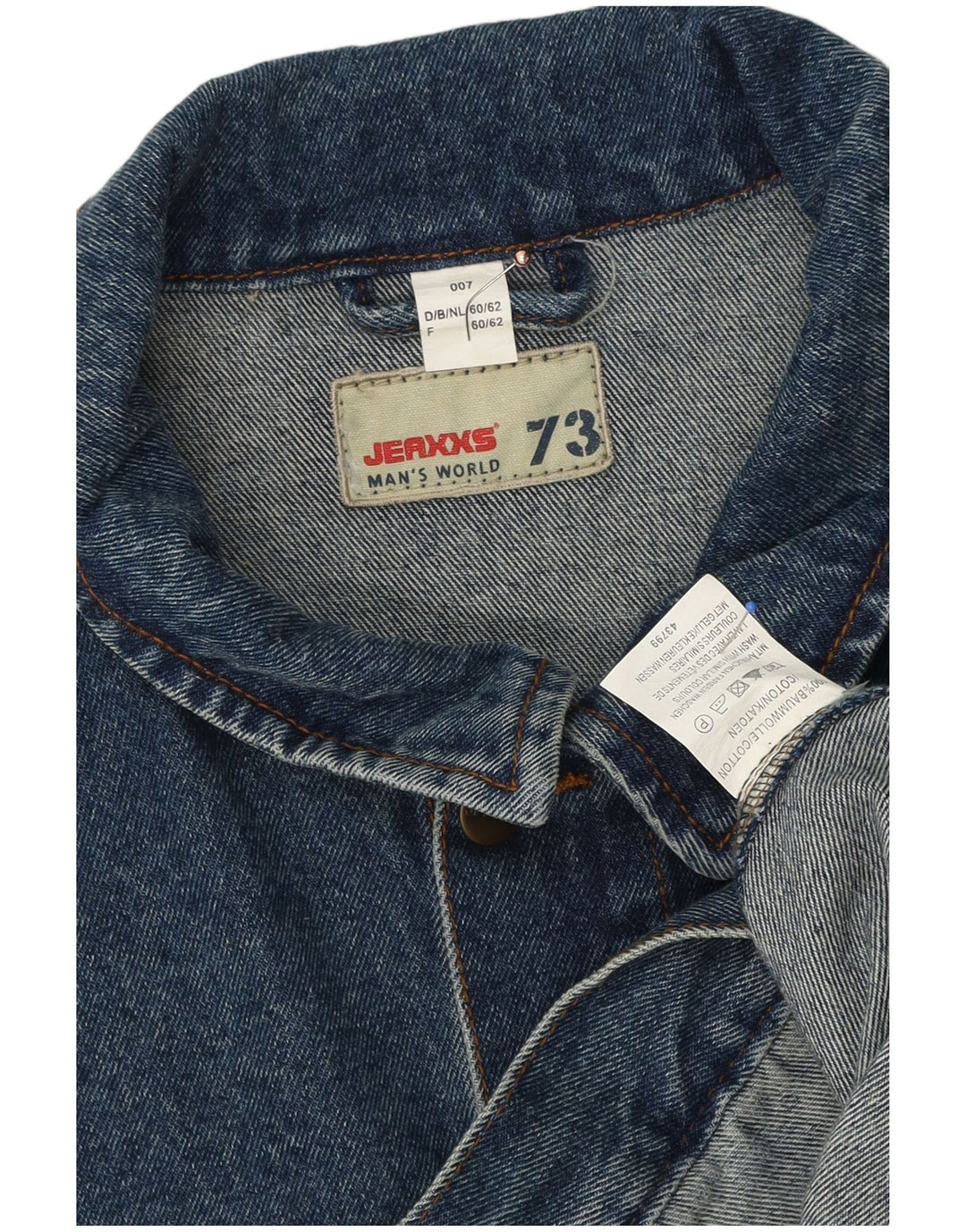Jeaxxs Herre Denimjakke IT 60/62 5XL Blå Bomuld