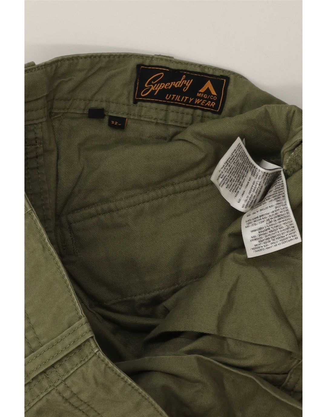 Superdry Cargo Shorts til mænd W32 mellemgrøn bomuld