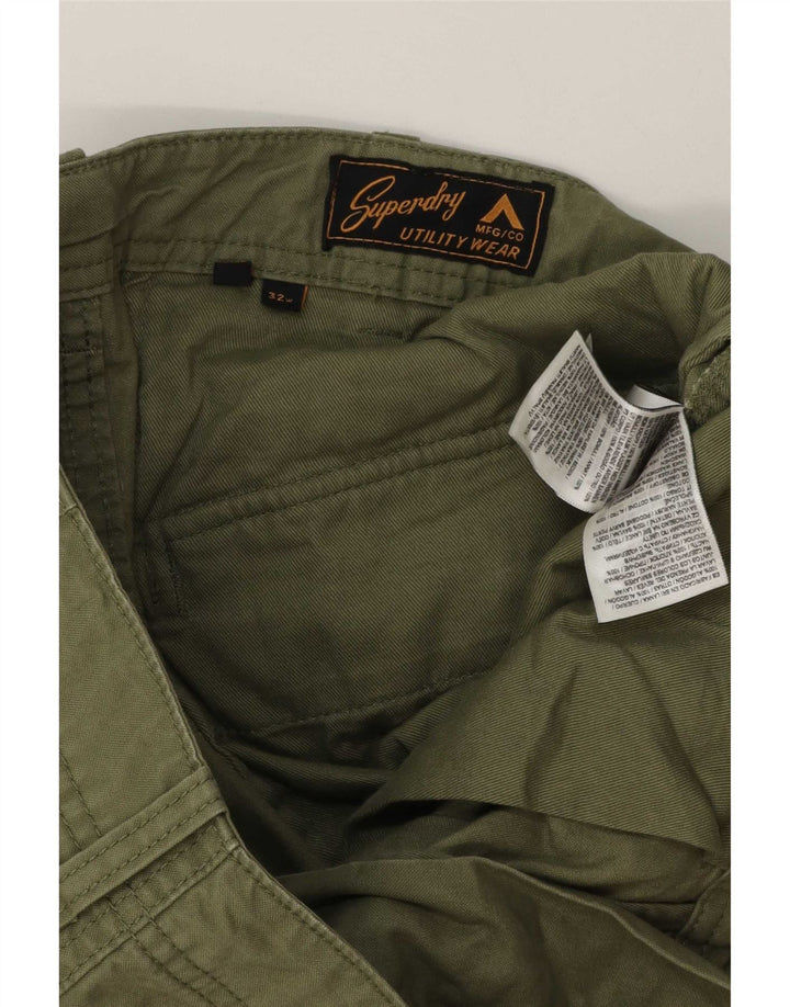 Superdry Cargo Shorts til mænd W32 mellemgrøn bomuld