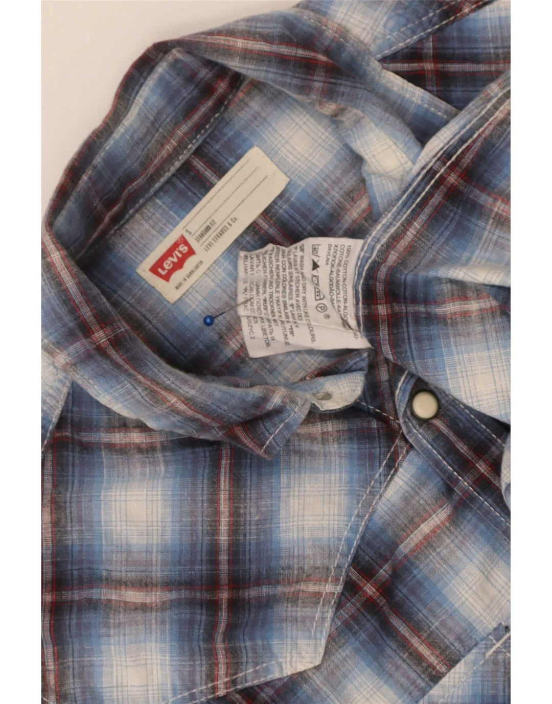 Levi's Standard Fit-skjorte til mænd, lille blå ternet bomuld