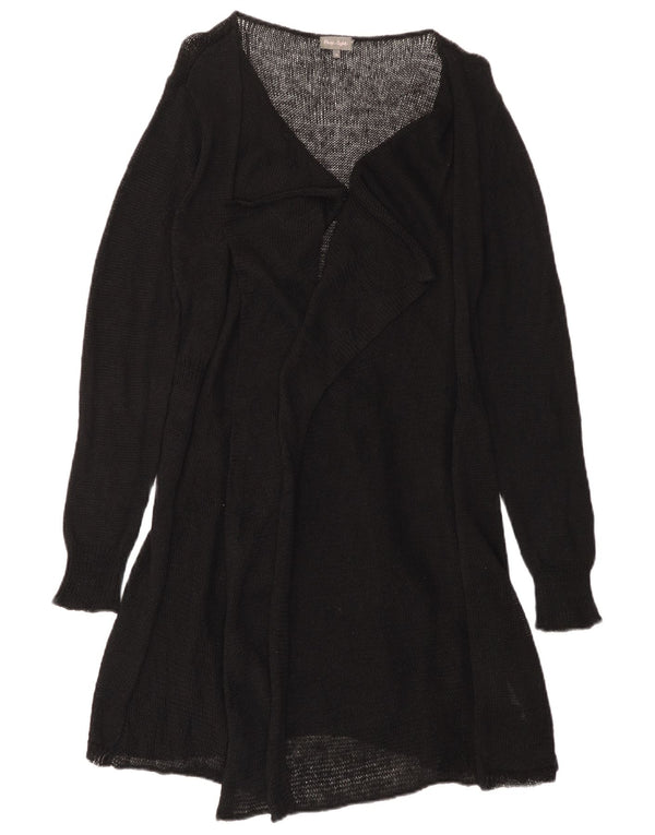 Phase Eight Womens Longline Open Cardigan Sweater UK 14 Large Black Linen