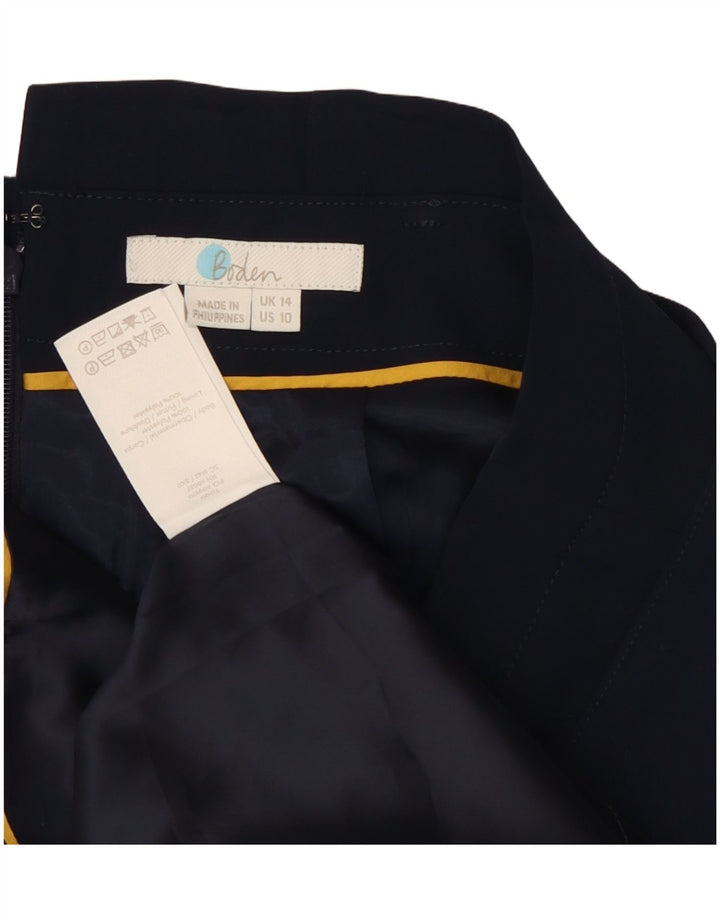 Boden Dame Midi Pencil Skirt UK 14 Large W32 Navy Blue Polyester