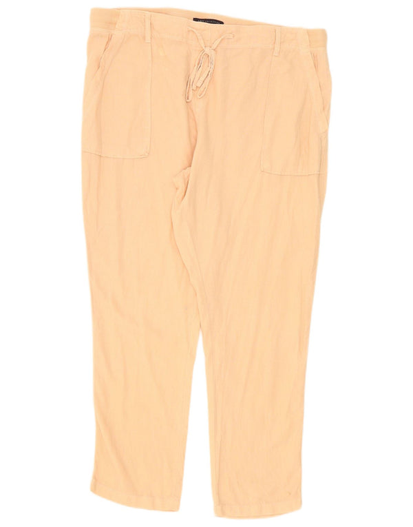 Marks & Spencer Dame Slim Casual Bukser UK 16 Large W36 L28 Pink Linen