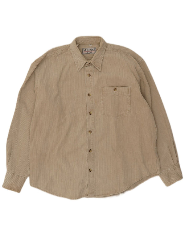 Vintage herre fløjlstrøje størrelse 43/44 XL Beige bomuld