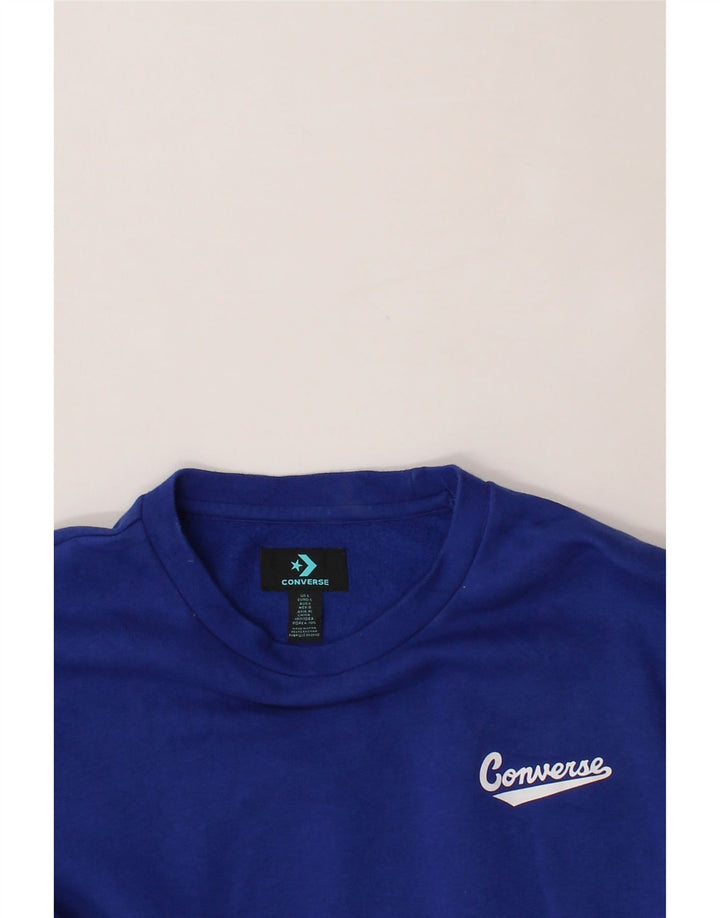 CONVERSE Mens Sweatshirt Jumper Large Blue Cotton Vintage Converse and Second-Hand Converse from Messina Hembry 