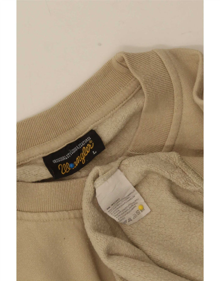 Wrangler Sweatshirt-trøje til mænd Large Beige Cotton