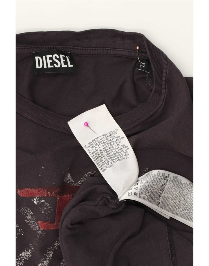 Diesel Herre T-Shirt Top XL Brun Bomuld