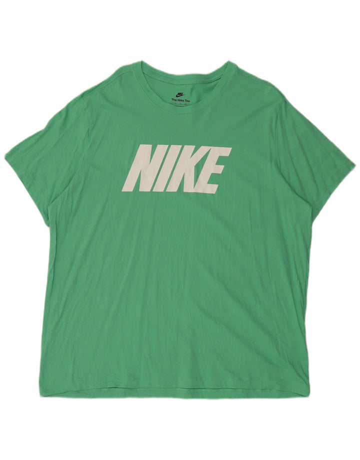 Nike grafisk T-shirt top til mænd 2XL grøn bomuld