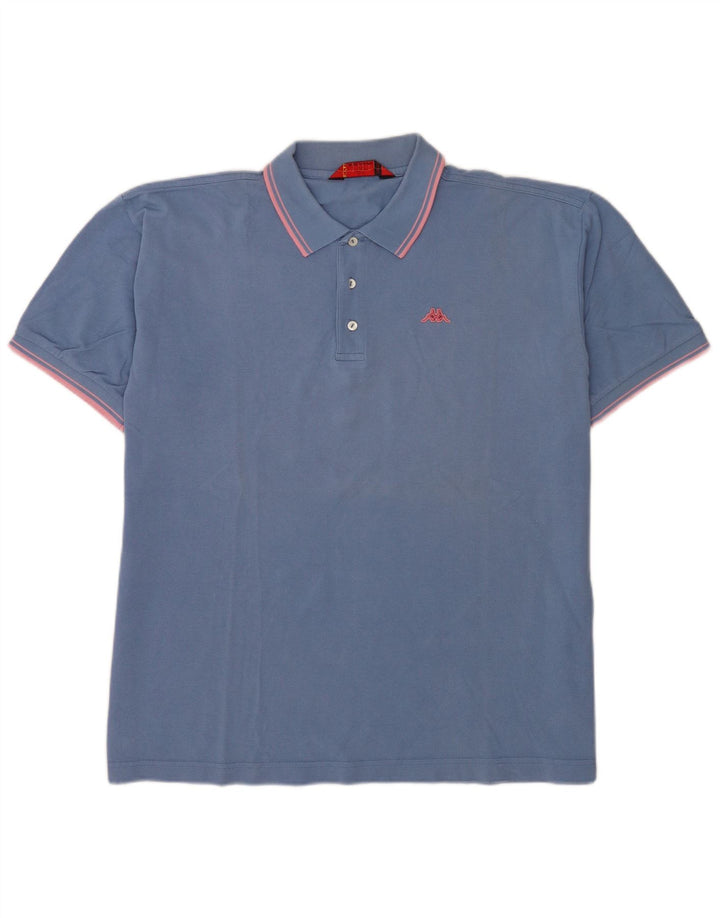 Kappa herre poloshirt 2XL blå stribet bomuld
