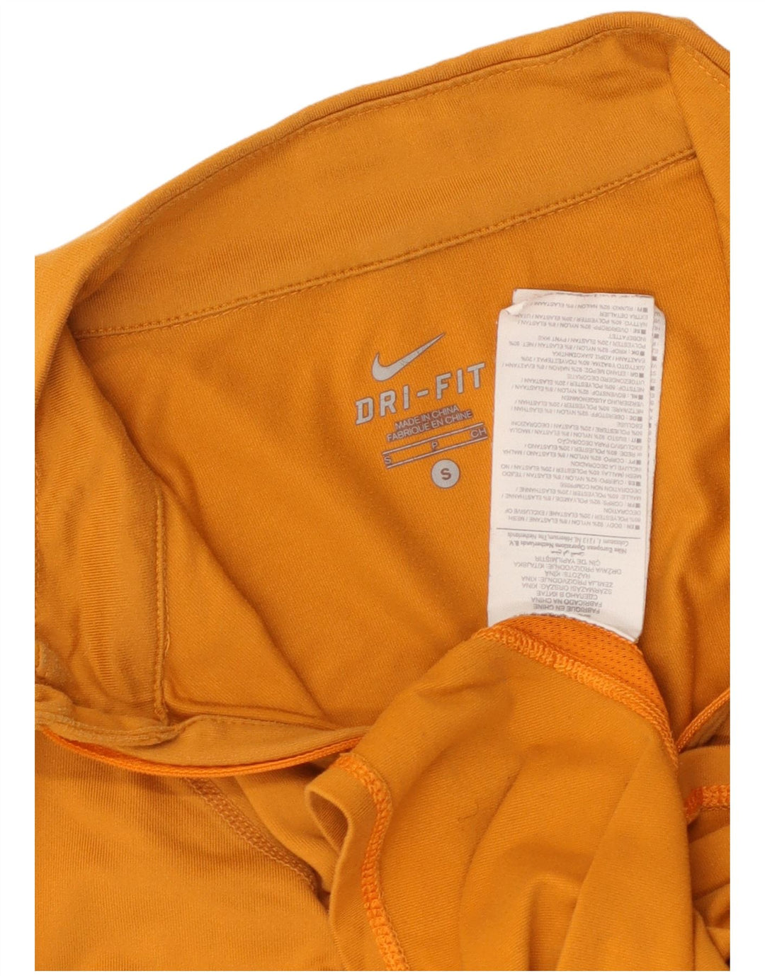 NIKE Dame Dri Fit Pullover med lynlås-hals Træningsdragt Top UK 10 Lille Gul