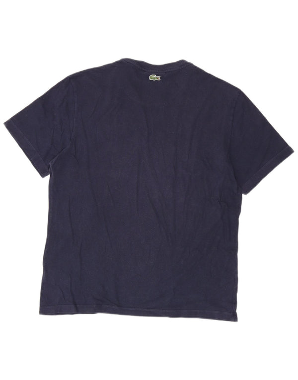 Lacoste Herre Regular Fit Grafisk T-Shirt Top Størrelse 5 Stor Marineblå Bomuld