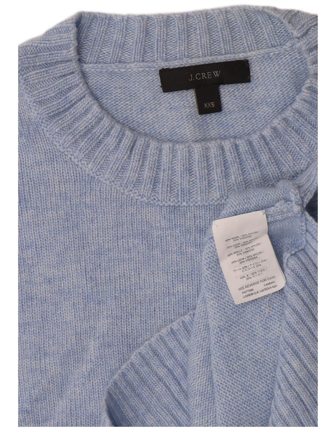 J. Crew Dame sweater med rund hals DK 2 2XS blå uld