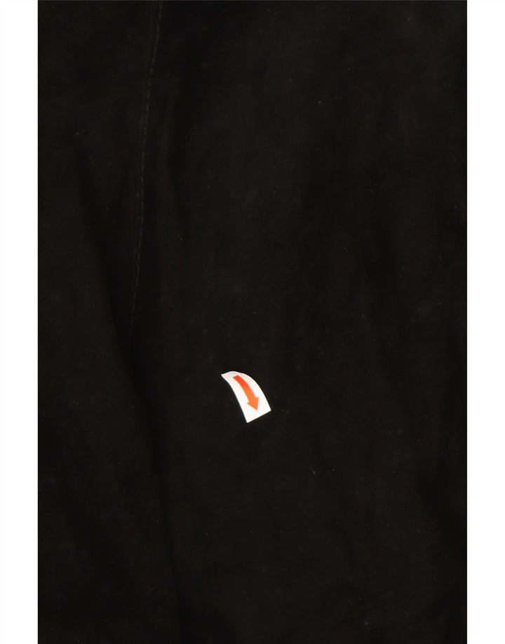 VINTAGE Dame Crop Ruskindsjakke UK 10 Lille Sort