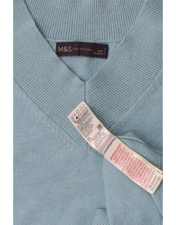 Marks & Spencer Dame Oversized V-hals sweater UK 14 Large Blue