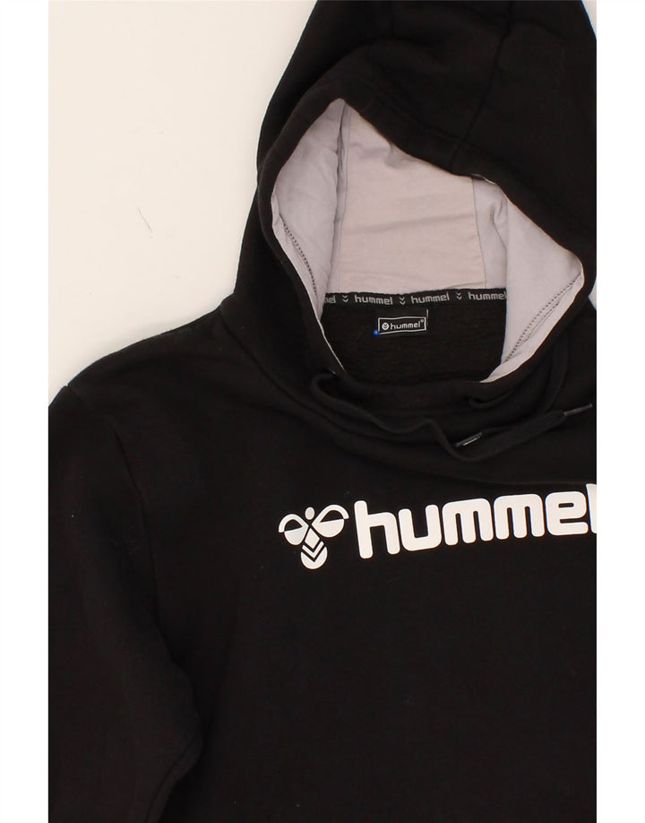HUMMEL Mens Graphic Hoodie Jumper Medium Black Cotton Vintage Hummel and Second-Hand Hummel from Messina Hembry 