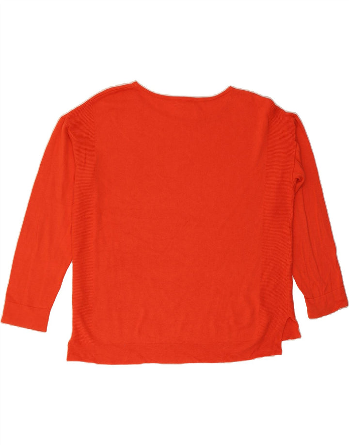 WHITE STUFF Womens Oversized Boat Neck Jumper Sweater UK 16 Large Orange Vintage White Stuff and Second-Hand White Stuff from Messina Hembry 