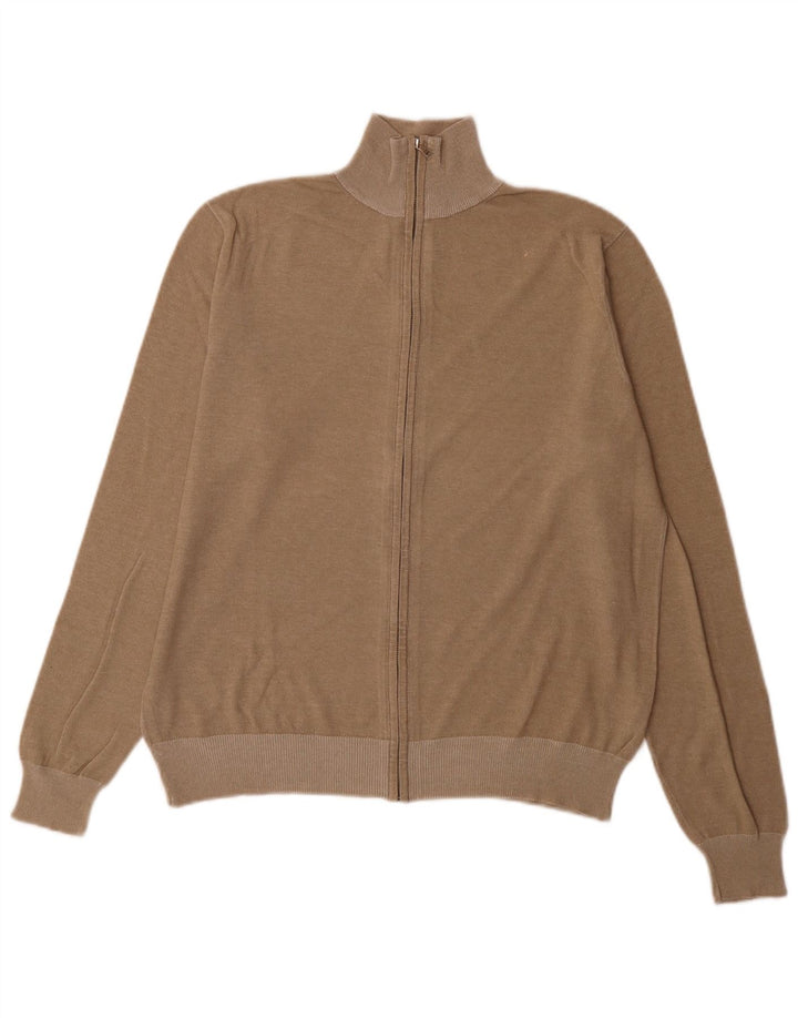 Calvin Klein Jeans Herre Cardigan Sweater Stor Beige Bomuld