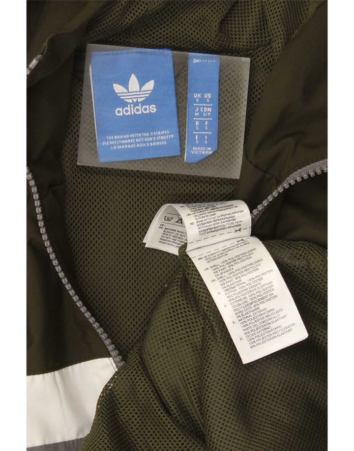 Adidas Træningsdragt med hætte til mænd, topjakke, lille grå colourblock polyester