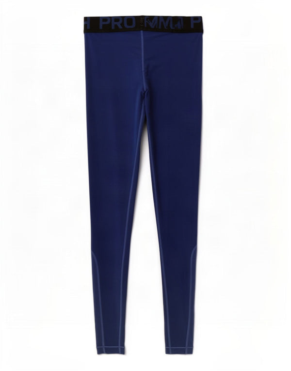 Nike Dame Dri Fit Grafiske Leggings UK 12 Medium Blue Colourblock