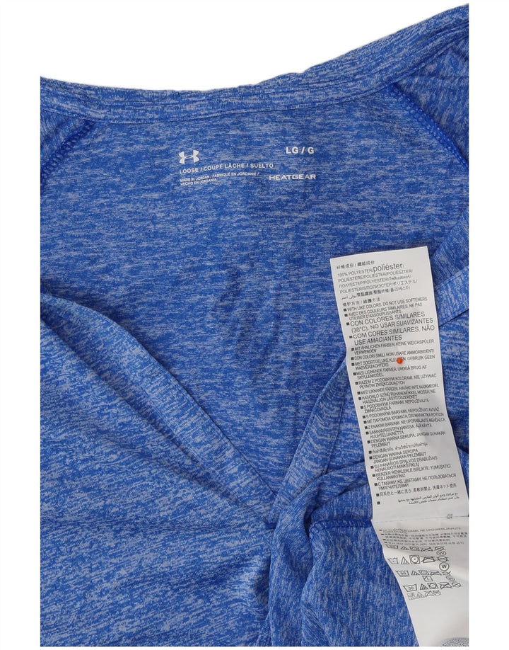 Under Armour Dame Hætte Top Langærmet UK 16 Stor Blå Polyester