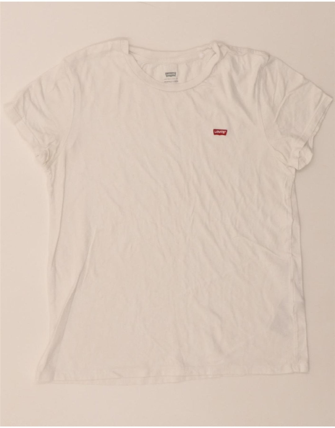 LEVI'S Womens Perfect Crew T-Shirt Top UK 14 Medium White Cotton Vintage Levi's and Second-Hand Levi's from Messina Hembry 