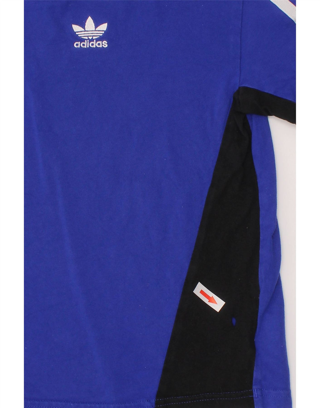 ADIDAS Drenge T-Shirt Top 5-6 år Blå Colourblock Bomuld