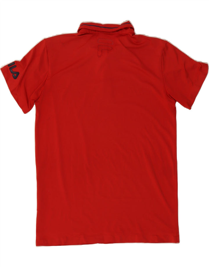 FILA Mens Graphic Polo Shirt Medium Red Polyester Vintage Fila and Second-Hand Fila from Messina Hembry 