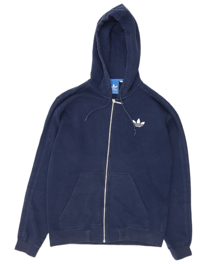 Adidas Hættetrøje med lynlås til mænd mellem marineblå bomuld