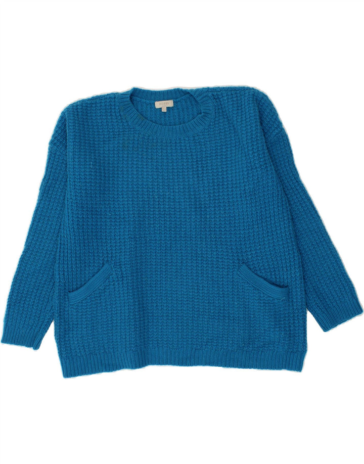 HOBBS Womens Crew Neck Jumper Sweater UK 12 Medium  Blue Wool Vintage Hobbs and Second-Hand Hobbs from Messina Hembry 