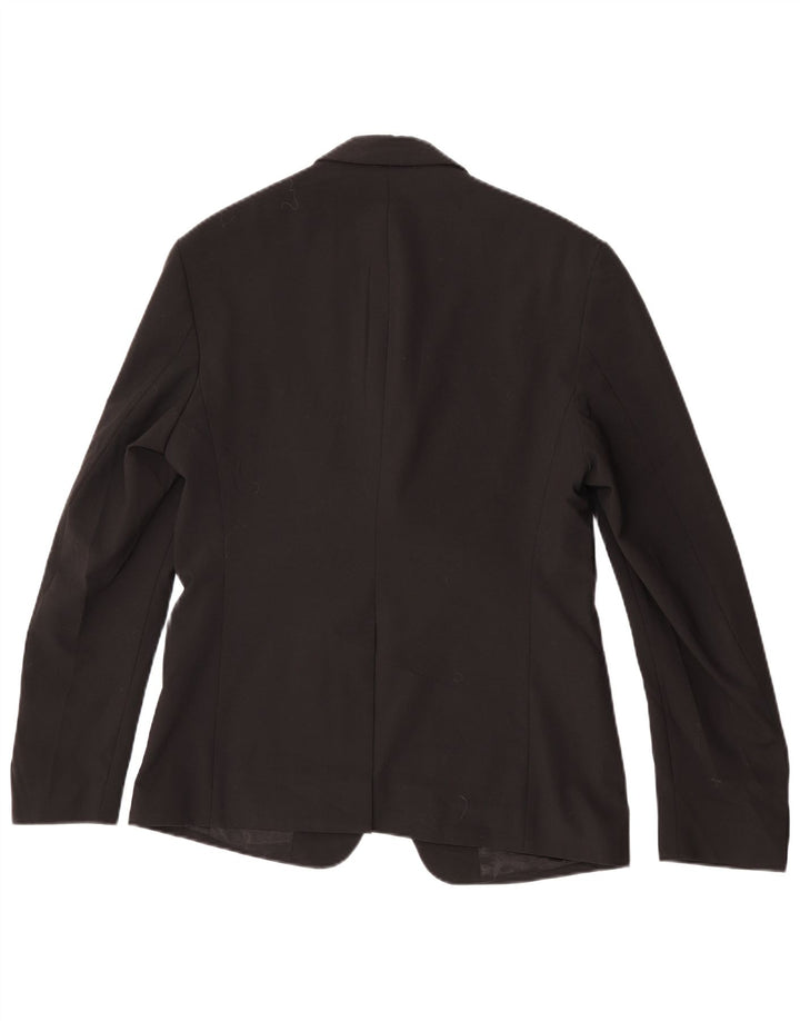 Zara Herre 2-knaps blazerjakke EU 48 Medium Sort Polyester