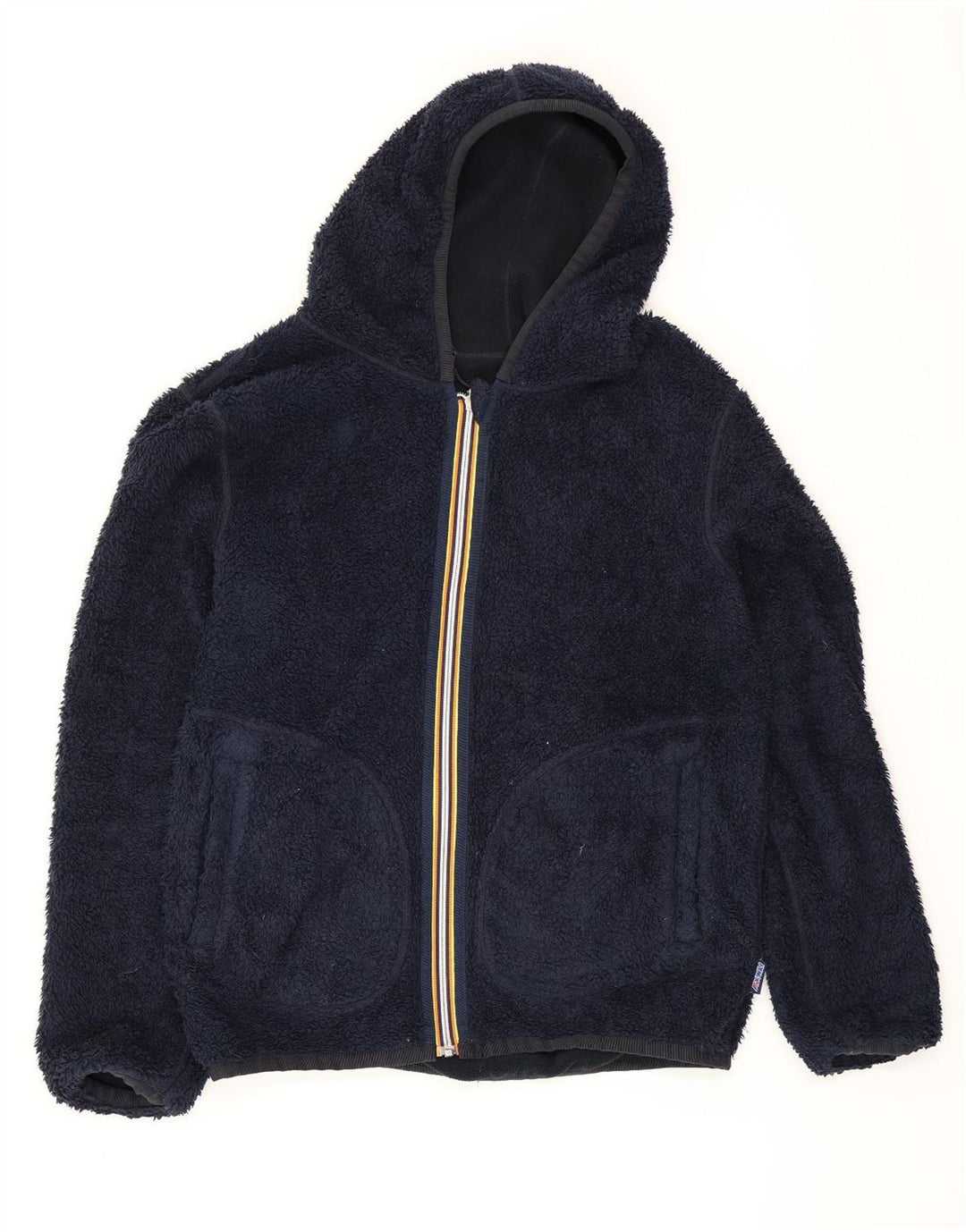 K-Way Herre Hætte Vendbar Fleecejakke UK 40 Large Navy Blue Polyester