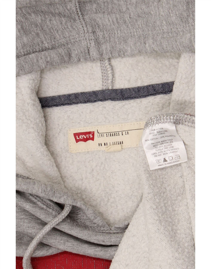 Levi's Grafisk hættetrøje til mænd, stor grå flækket bomuld