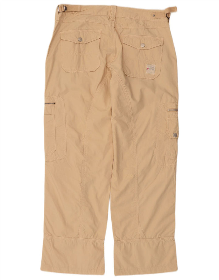 Tænk Pink Dame Straight Cargo Bukser Large W34 L28 Beige Bomuld