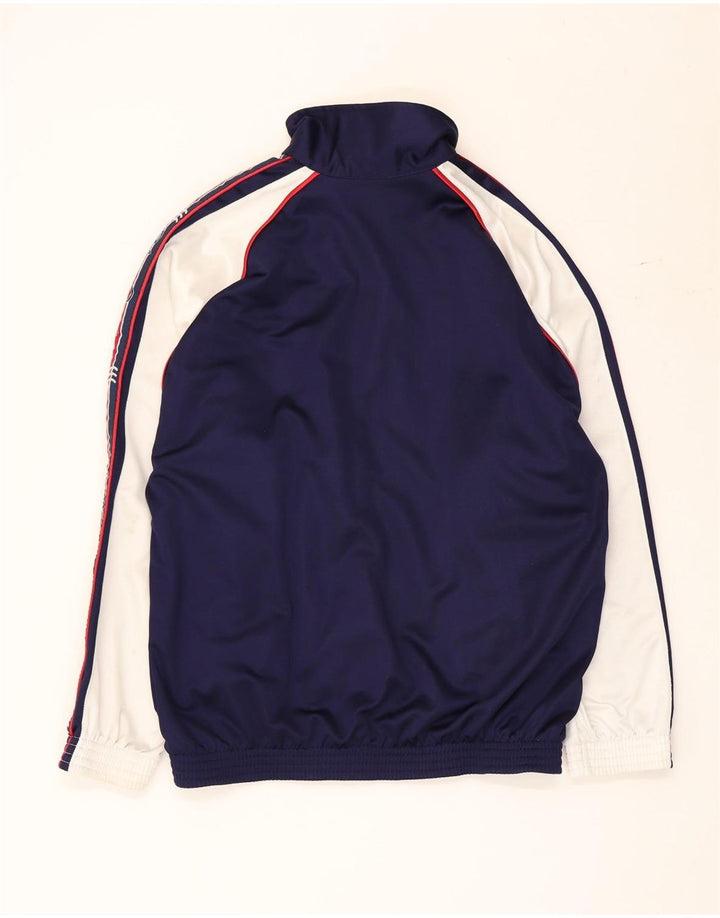 Vintage Herre grafisk træningsdragt Topjakke Medium Navy Blue Colourblock