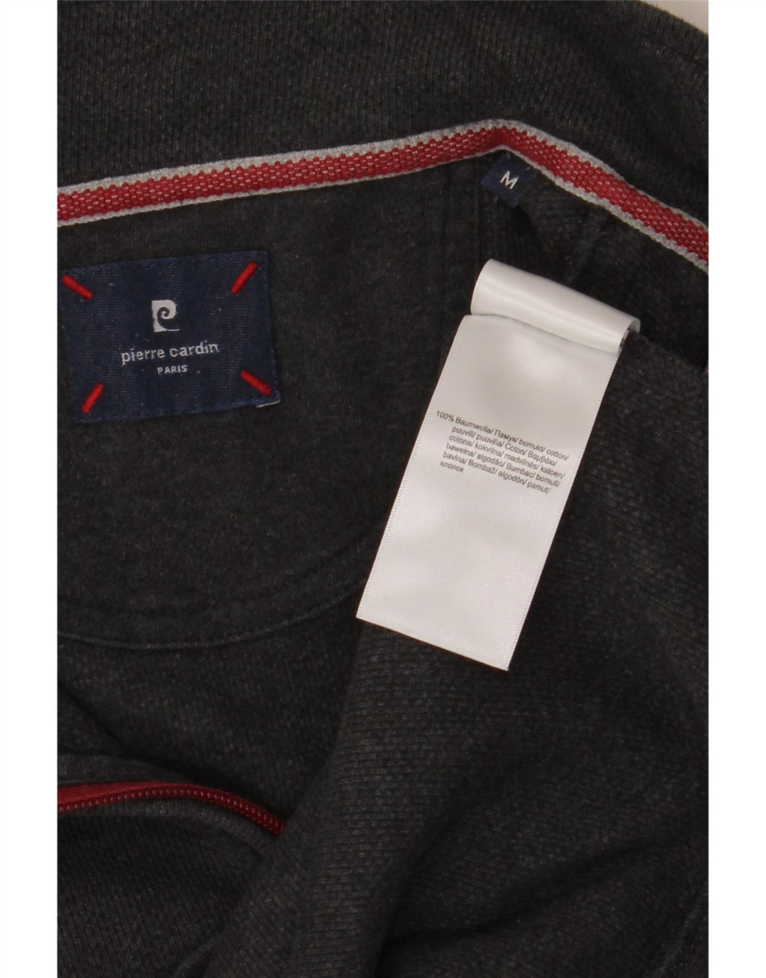 Pierre Cardin Sweatshirt med lynlås til mænd mellem grå bomuld