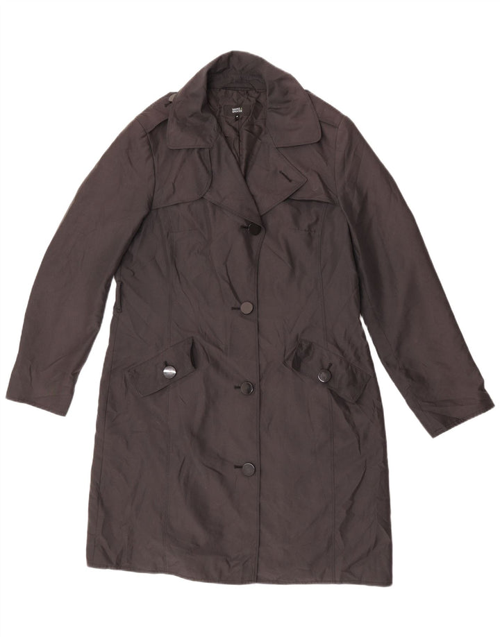Marks & Spencer Trench Coat til kvinder UK 14 Stor sort polyester