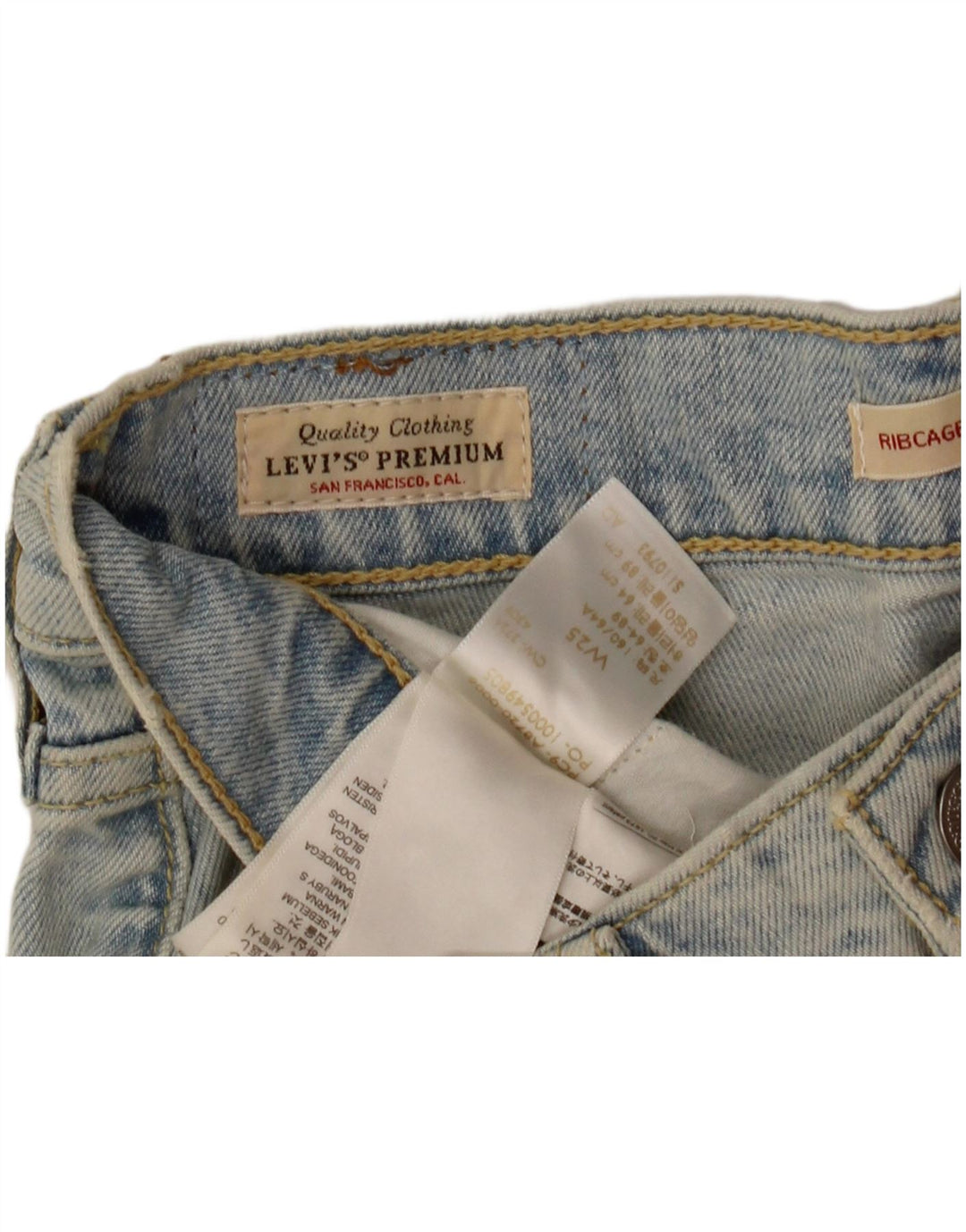 Levi's Dame Ribcage Bermuda Denim Shorts W25 XS Blå Bomuld