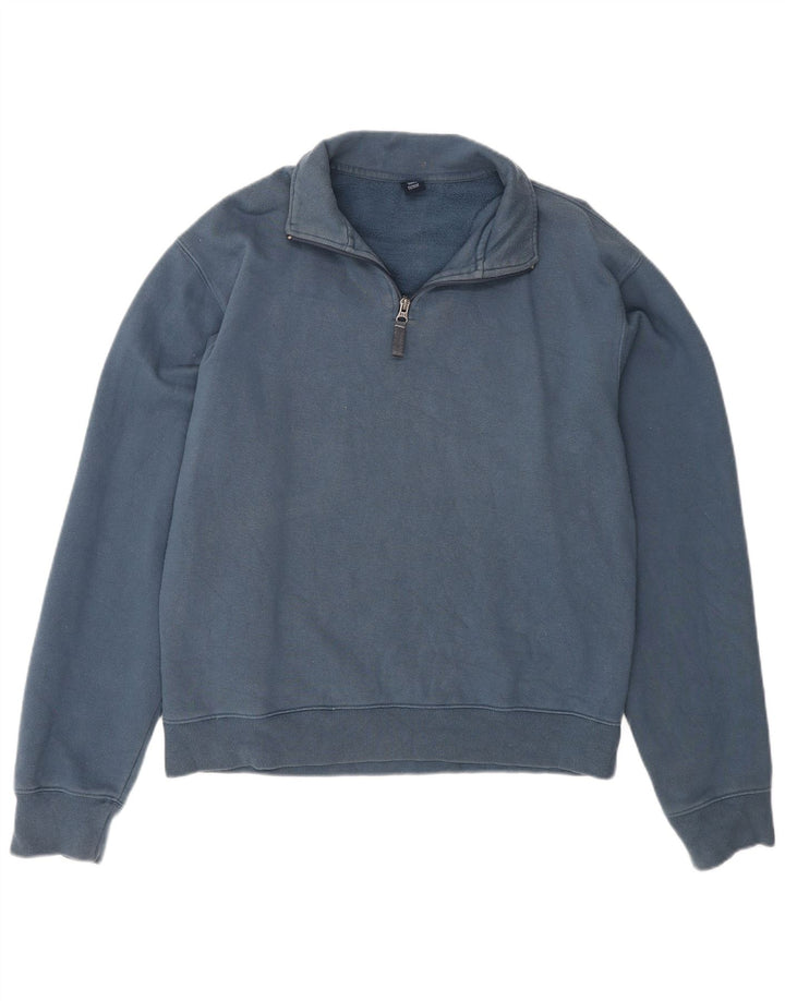 Gap Herre Zip Neck Sweatshirt Jumper Small Blue