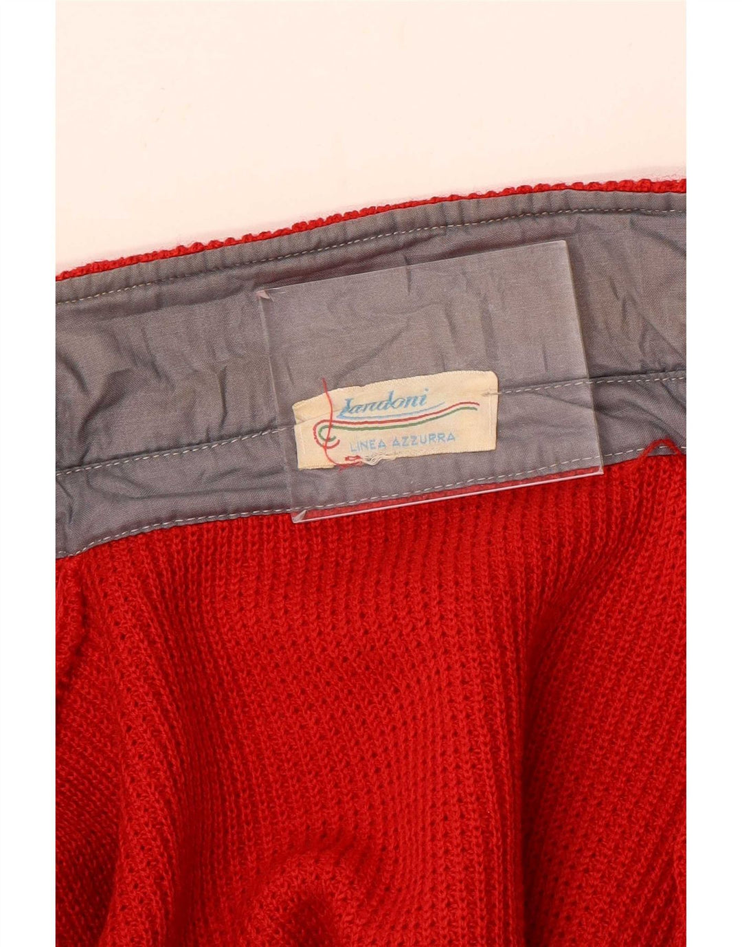 Azzurra Herre Regular Fit Cardigan Sweater Large Red Colourblock
