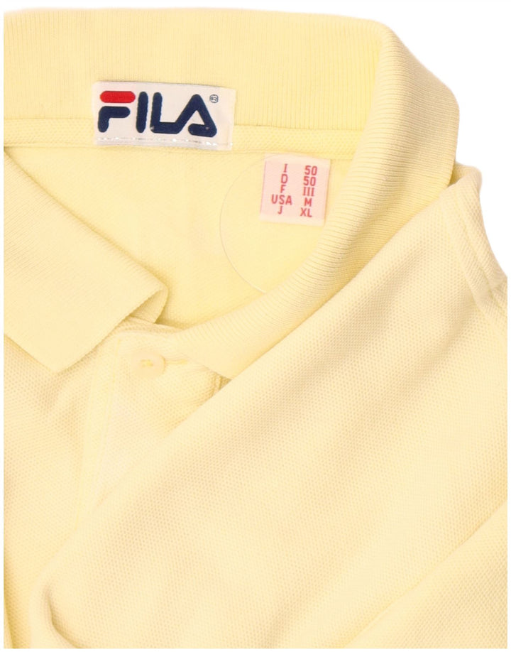 Fila Langærmet Polo Shirt til mænd IT 50 Medium Gul Bomuld