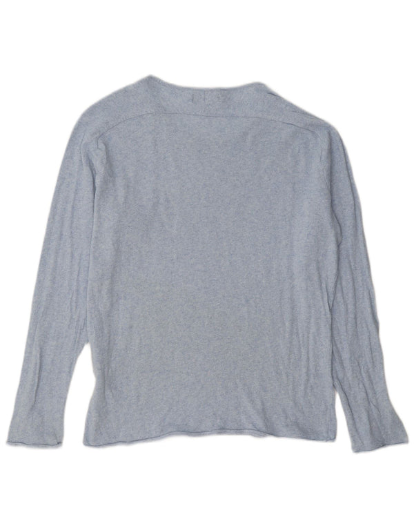 Zara Herre Top Langærmet Stor Blå Flecked Bomuld