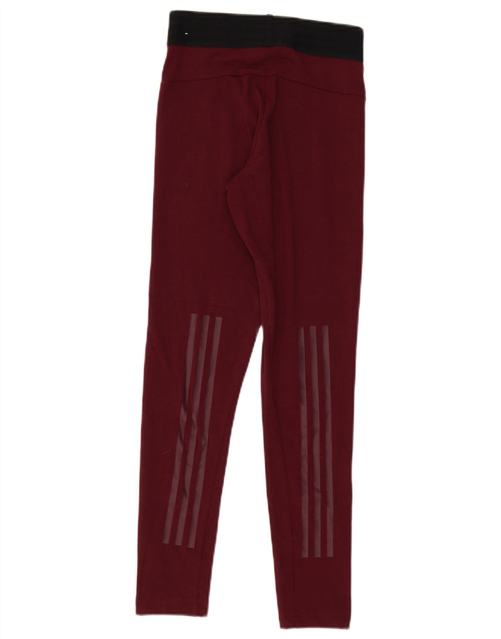 Adidas Dame Leggings UK 4/6 XS Bourgogne bomuld