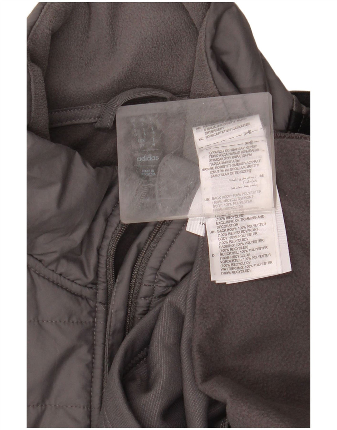 ADIDAS Aeroready Sweatshirt med lynlås til mænd, lille grå polyester