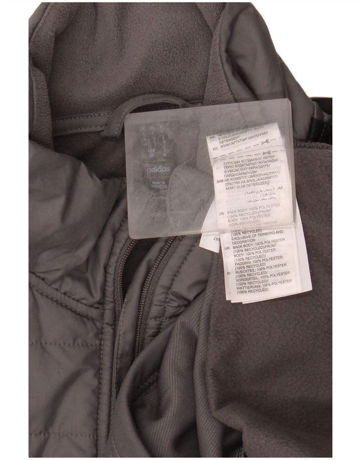 ADIDAS Aeroready Sweatshirt med lynlås til mænd, lille grå polyester