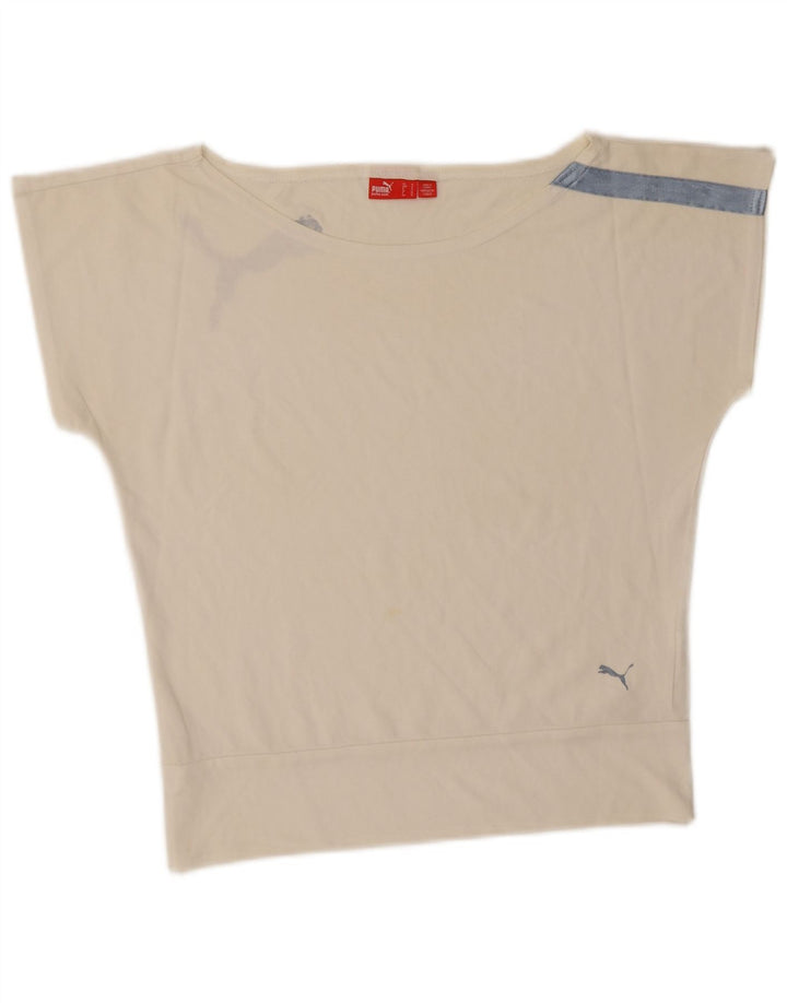 Puma Grafisk T-Shirt Top UK 12 Medium White Colourblock