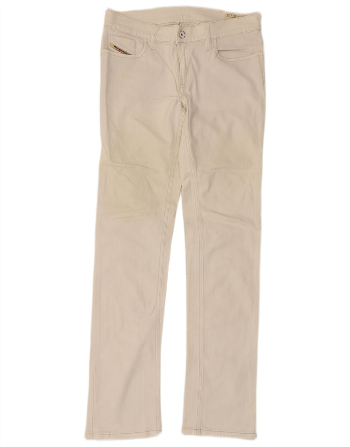 Diesel Dame Liv Slim Jeans W30 L34 Hvid Bomuld